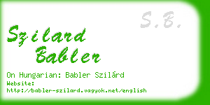 szilard babler business card